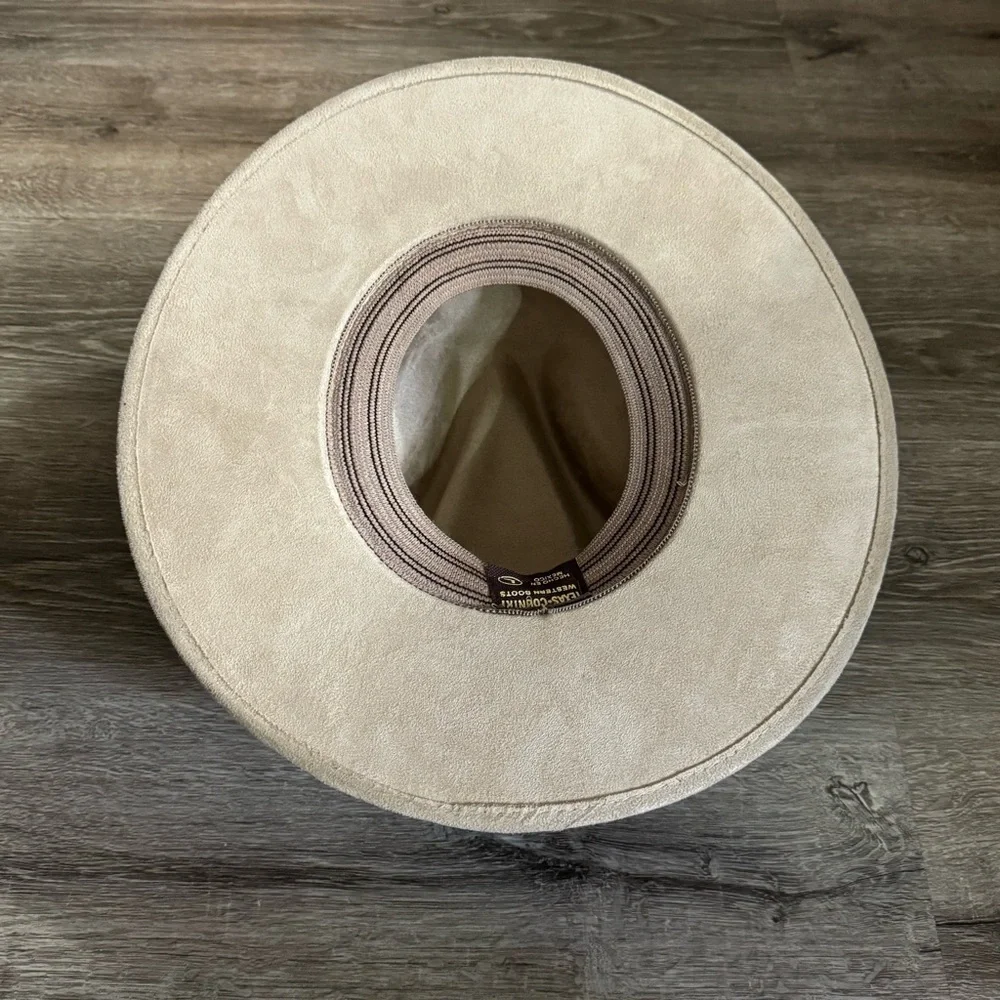 Texas Country Western Boots Authentic Suede Tan Flat Brim Cowboy Hat